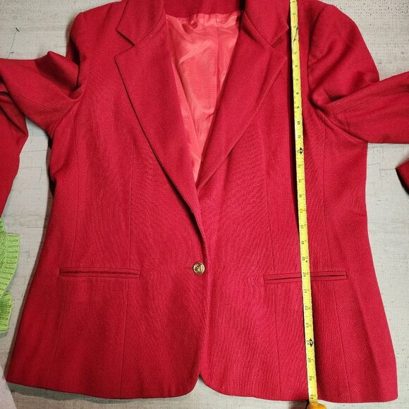 Stephen Douglas womens red blazer 100% new wool anchor design buttons holiday - Picture 6 of 8